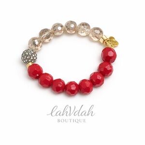 Erimish Red and Gold Beaded Bracelet